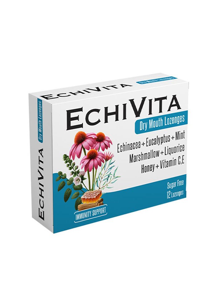 EchiVita Dry Mouth Eucalyptus Flavoured and Immunity Support Lozenges